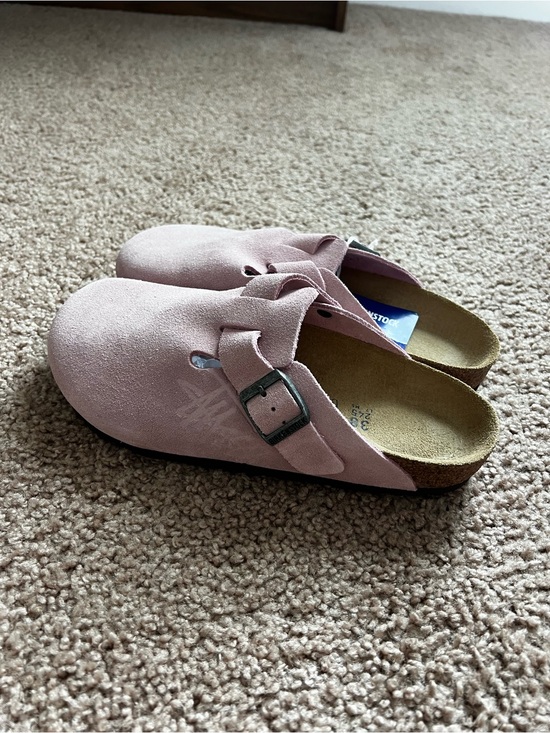Birkenstock Shoes - Birkenstock X Stussy Blush Pink Suede Clogs